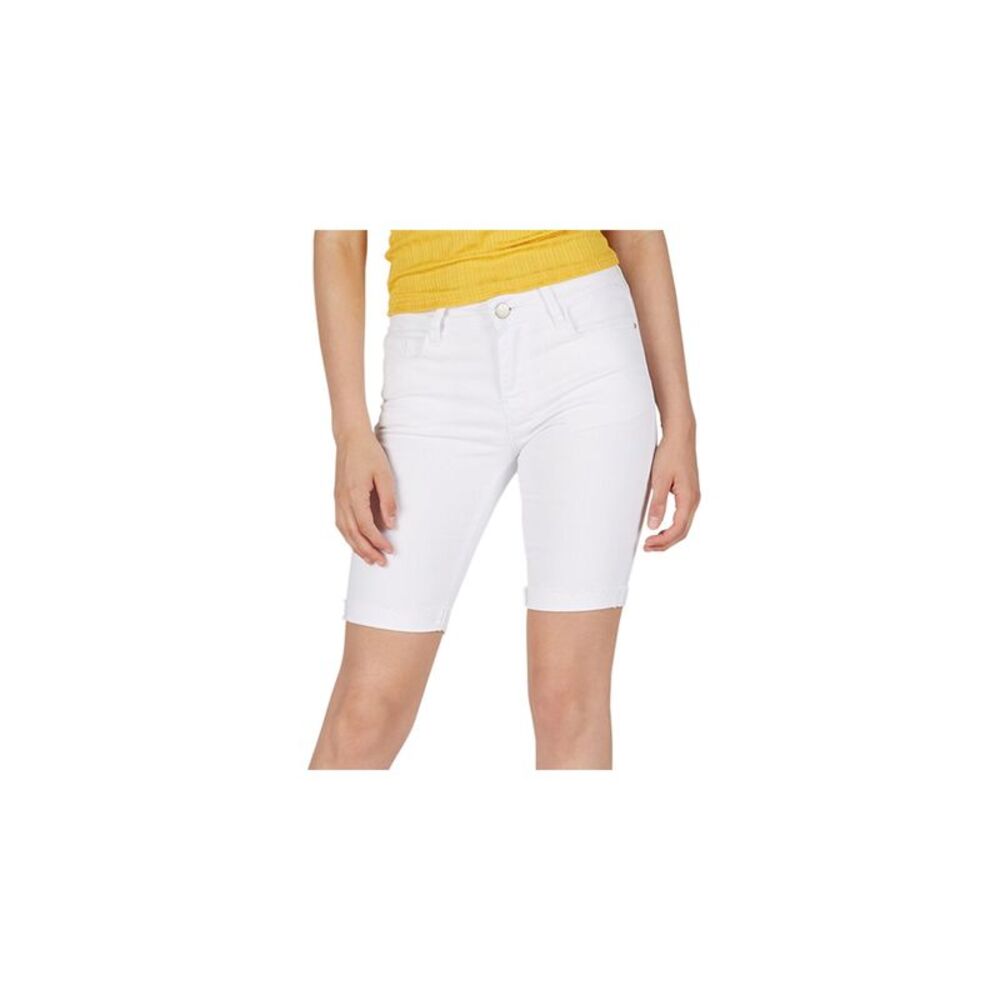 NWT NUMERO Womens White Rolled Hem Shorts 28